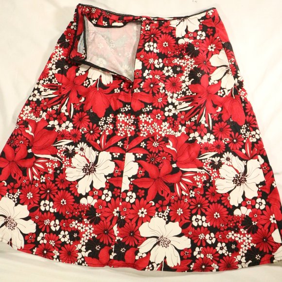 vtg VALERIE STEVENS Floral A-Line Mid Length Skirt Sz 4 US - Picture 11 of 11